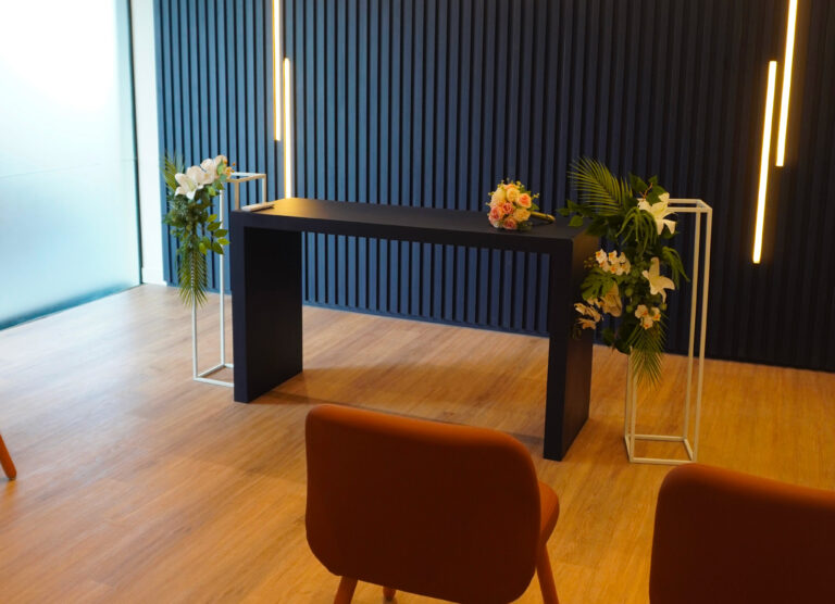 Sala de cerimônia civil em Joinville, SC.